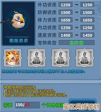 神雕侠侣手游铜爵2025终极养成计划，突破属性极限技巧分享！