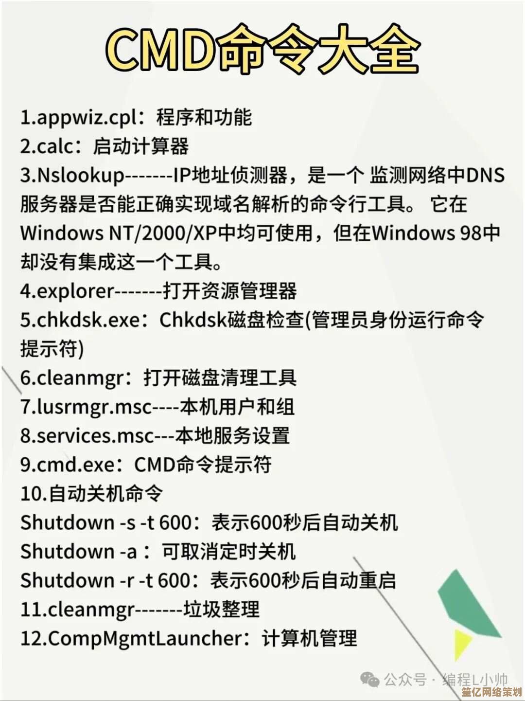 掌握CMD命令代码大全：提升计算机操作效率的关键技巧