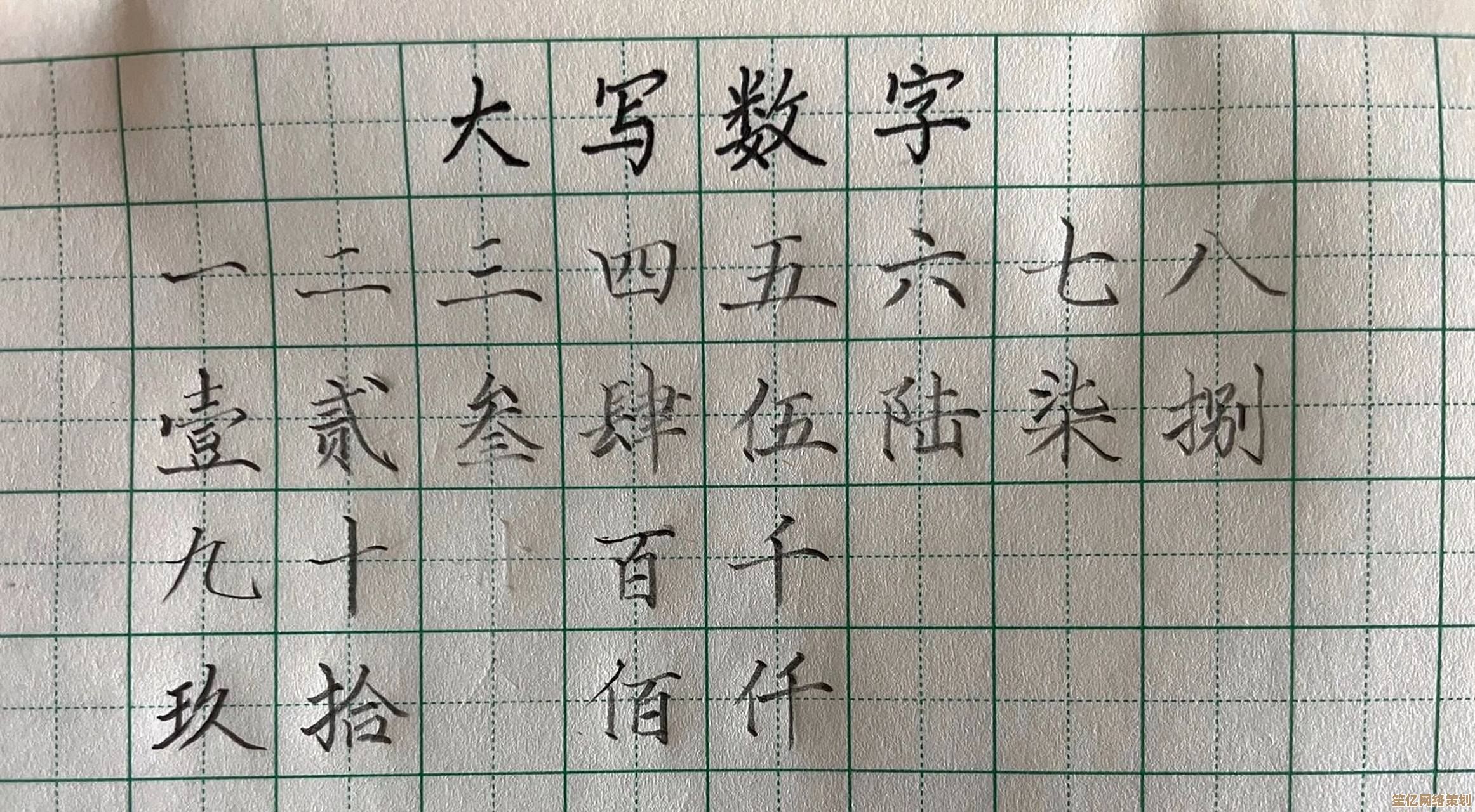 掌握大写数字一到十的正确书写方法