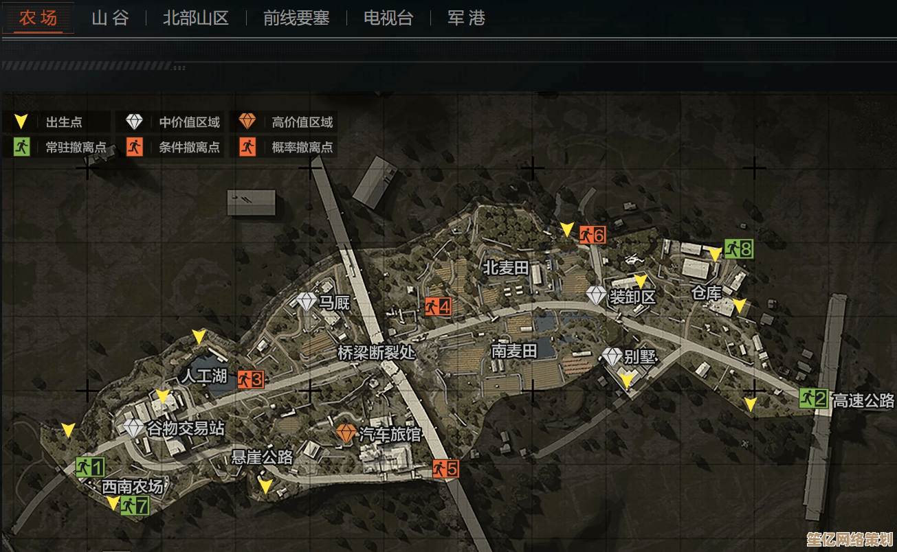 电视台突围必看！2025新版本稳赚模式全地图资源点解析