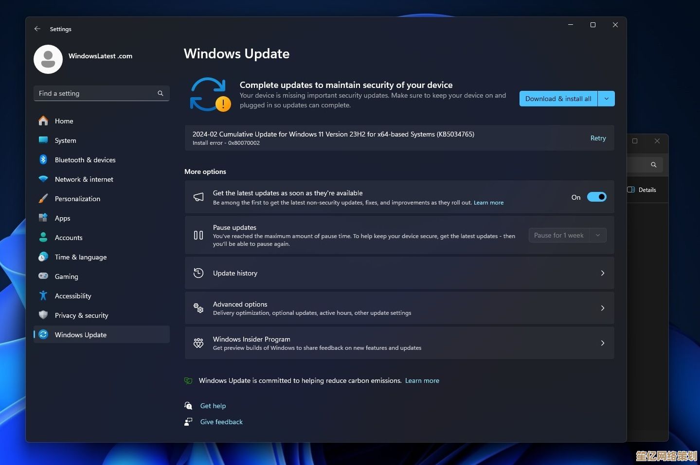 微软发布Win11 22499版本更新撤回通知，系统将自动回滚至稳定版本