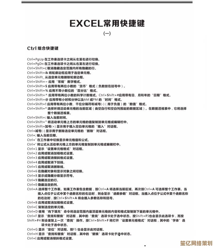 Excel快捷键全掌握：30个高效技巧助您工作事半功倍