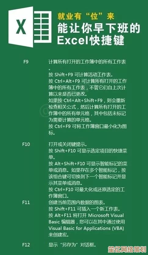Excel快捷键全掌握：30个高效技巧助您工作事半功倍